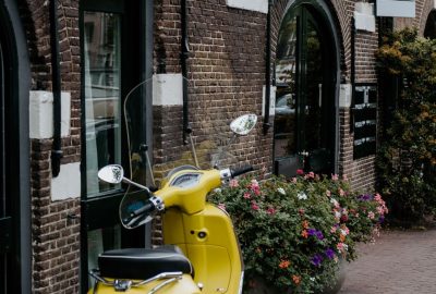 yellow scooter